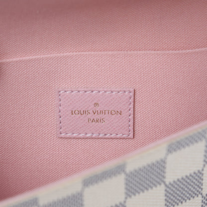 Louis Vuitton Damier Azur Pochette Felicie Chain Wallet Rose Ballerine 8 of 13