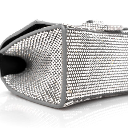Balenciaga Strass Suede Hourglass Top Handle Bag XS Smoke Grey Crystal 8 of 14