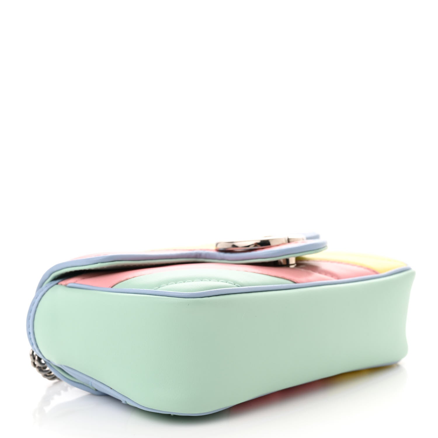 Gucci Calfskin Matelasse Diagonal Super Mini GG Marmont Shoulder Bag Multicolor Pastel 5 of 11