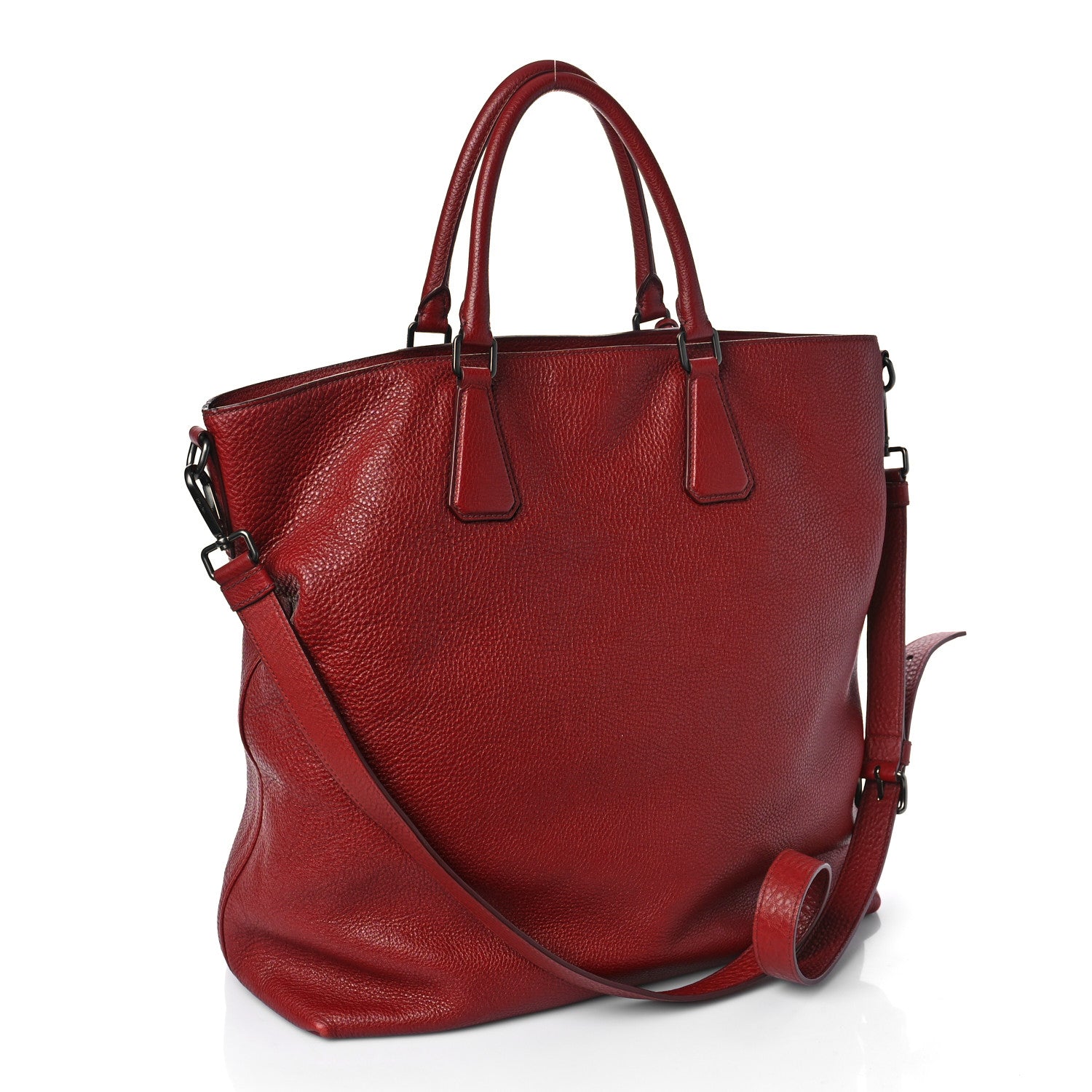 Prada Vitello Daino Tote Rosso 3 of 10