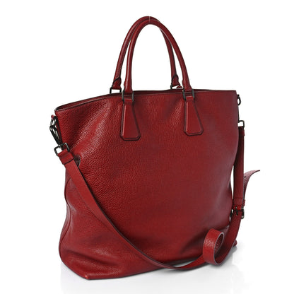 Prada Vitello Daino Tote Rosso 3 of 10