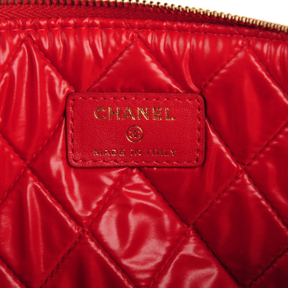 Chanel Lambskin Quilted Medium Casino Beauty CC Cosmetic Case Red 6 of 7