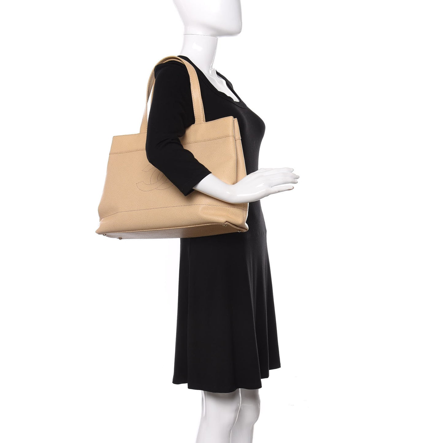 Caviar CC Tote Beige