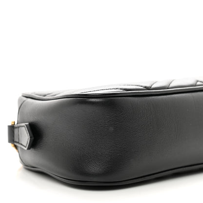 Gucci Calfskin Matelasse Small GG Marmont Chain Shoulder Bag Black 9 of 11
