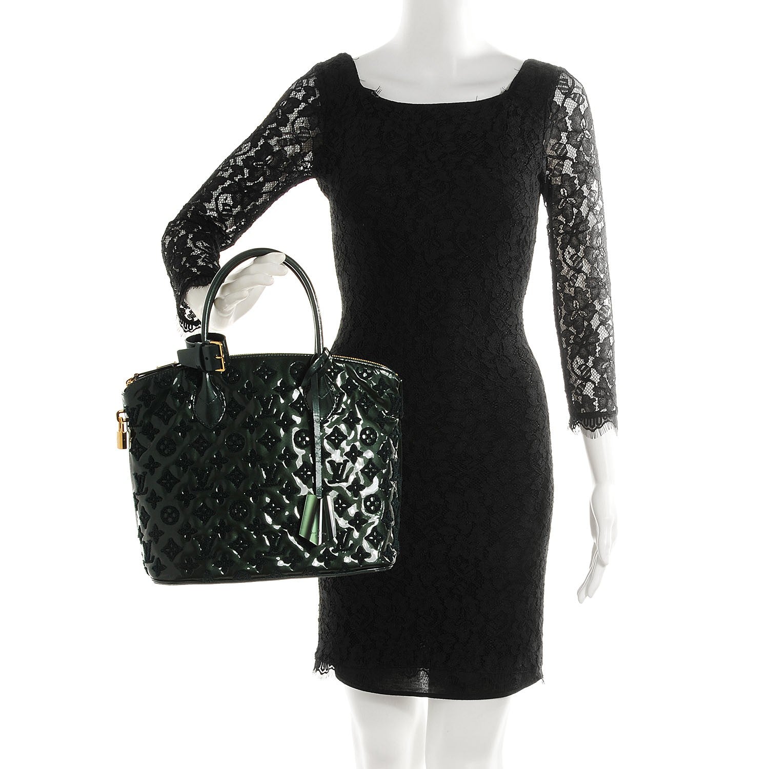 Louis Vuitton Patent Lambskin Fascination Lockit Vert Fonce 2 of 7