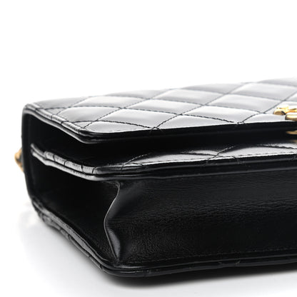 Chanel Calfskin Quilted Perfect Fit Wallet On Chain WOC Black 8 of 9