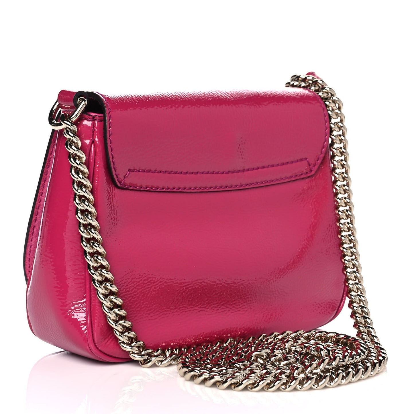 Vernice Naplack Small Soho Flap Crossbody Bright Bougainvillea