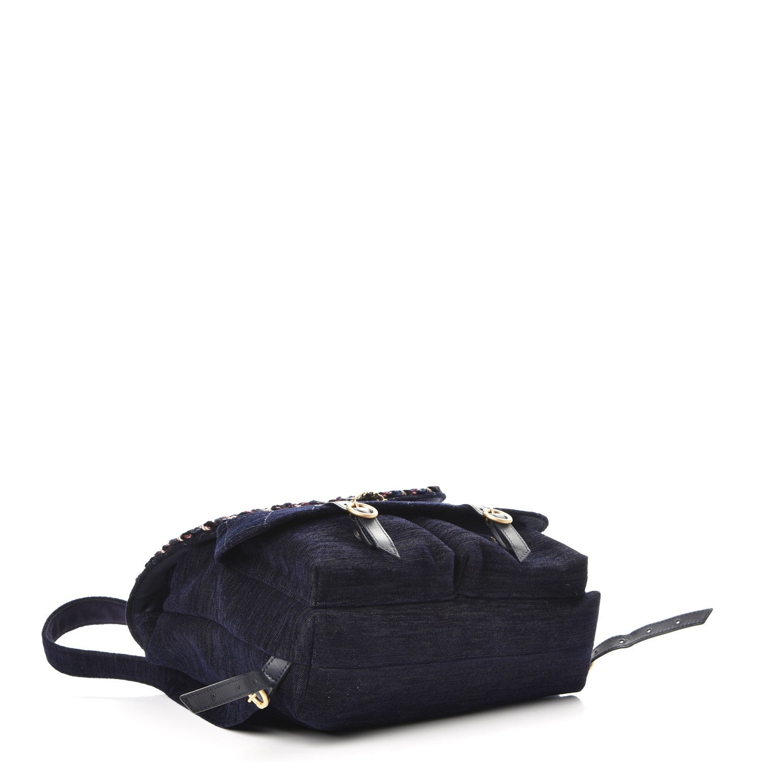 Chanel Wool Velvet Parisian Stroll Backpack Navy 4 of 7