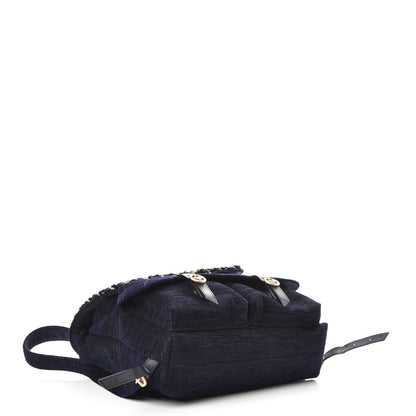Chanel Wool Velvet Parisian Stroll Backpack Navy 4 of 7