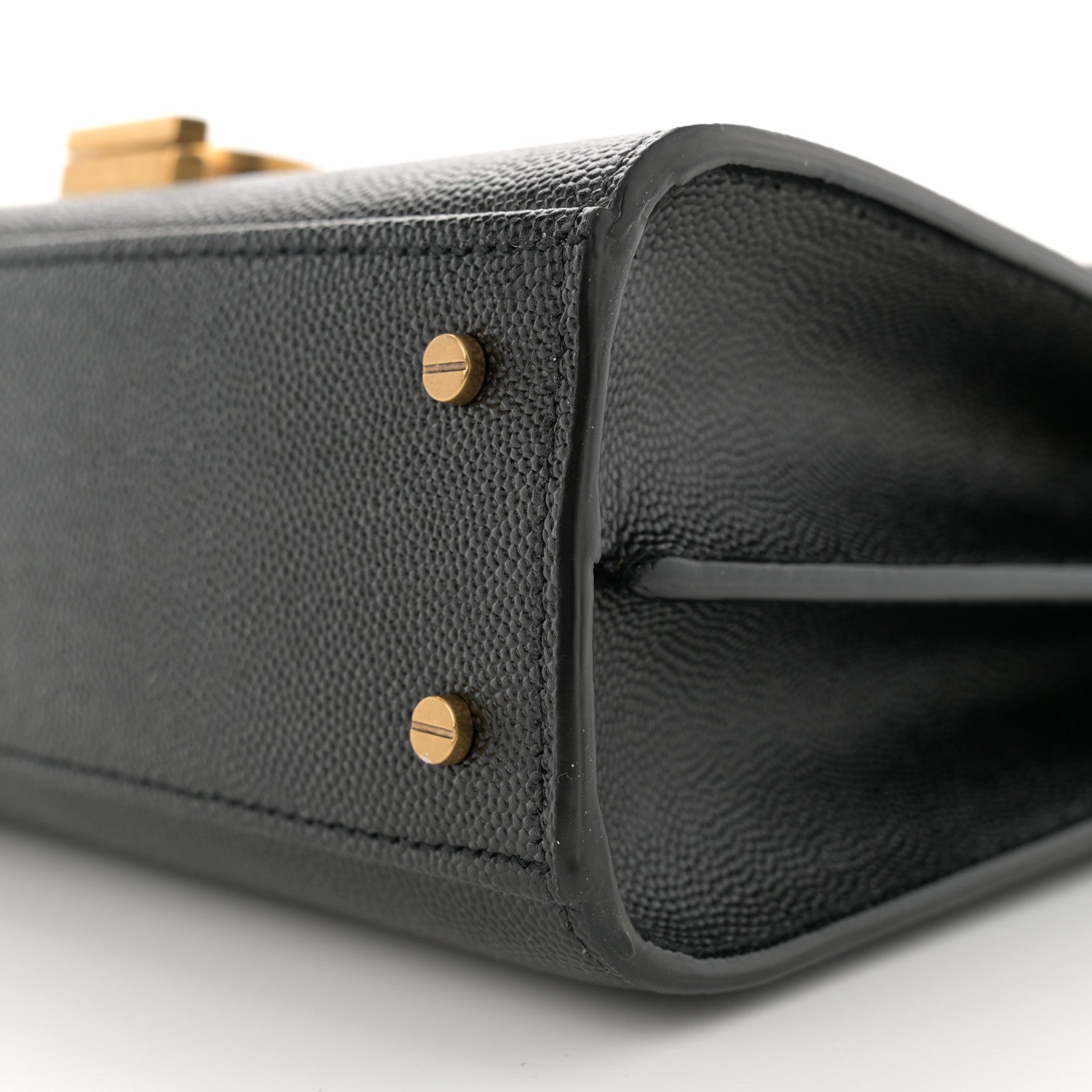 Saint Laurent Grain de Poudre Mini Classic Monogram Cassandra Top Handle Black 10 of 12