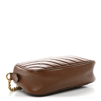 Gucci Glazed Calfskin Matelasse Diagonal Small GG Marmont Chain Shoulder Bag Cuir 4 of 10