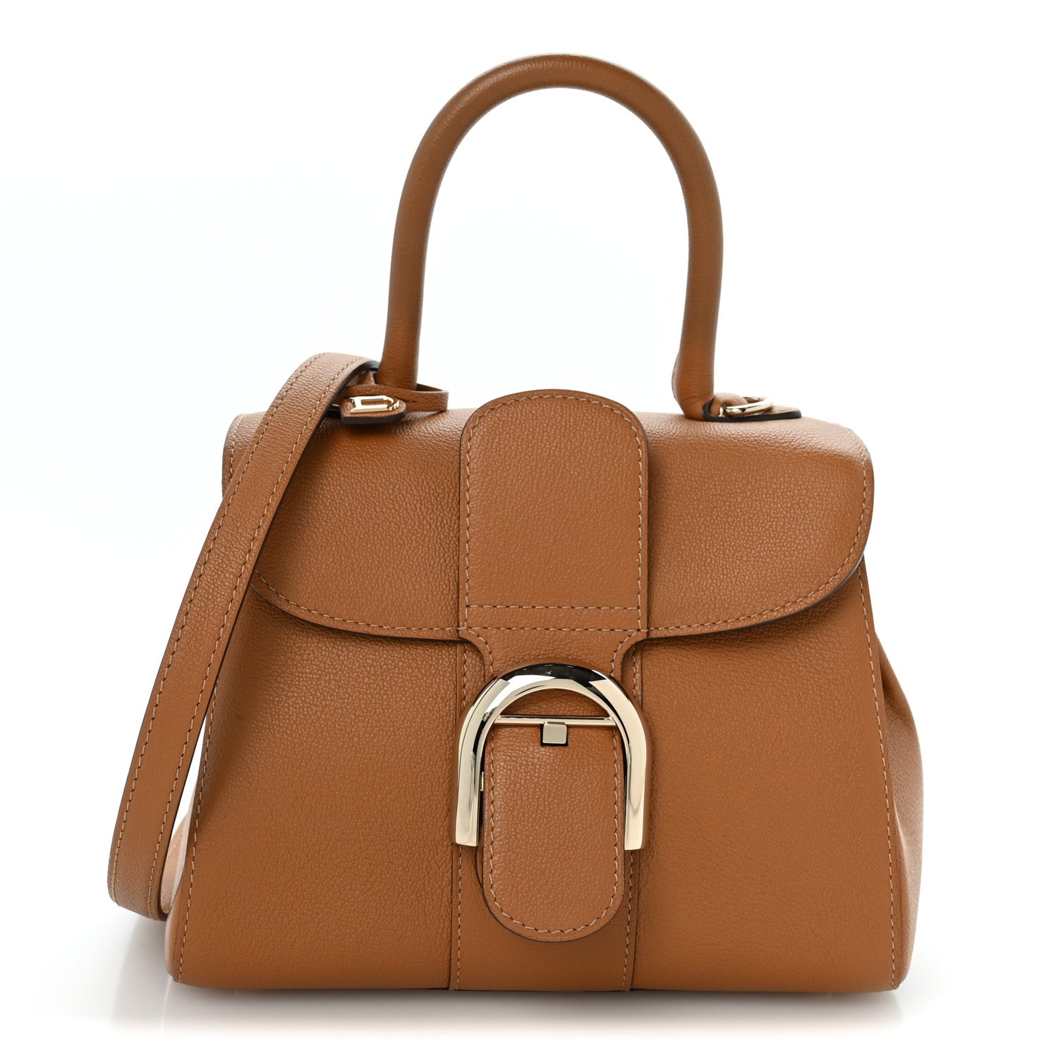 Delvaux Grained Calfskin Mini Brillant Satchel Natural 1 of 14