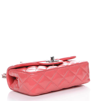 Chanel Patent Calfskin Quilted Extra Mini Rectangular Flap Pink 4 of 11