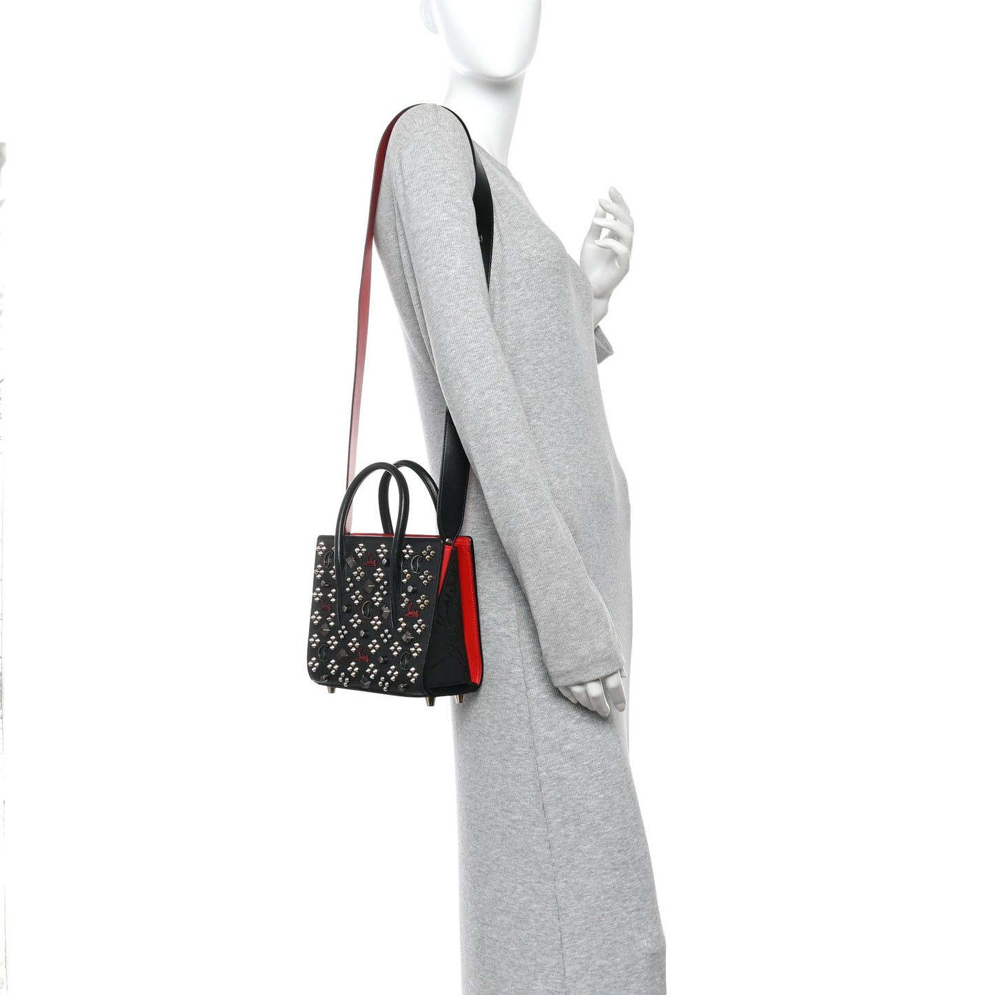 Calfskin Spikes Loubinthesky Mini Paloma Black Multicolor