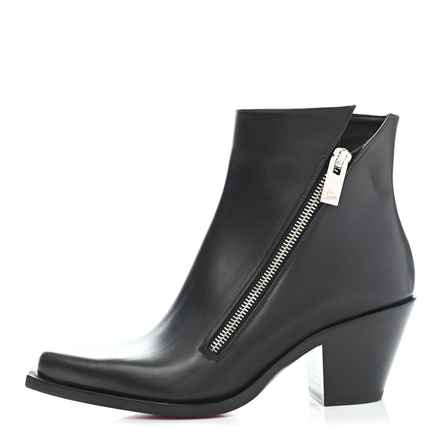 Calfskin Santiazip 65 Ankle Bootie 35 Black