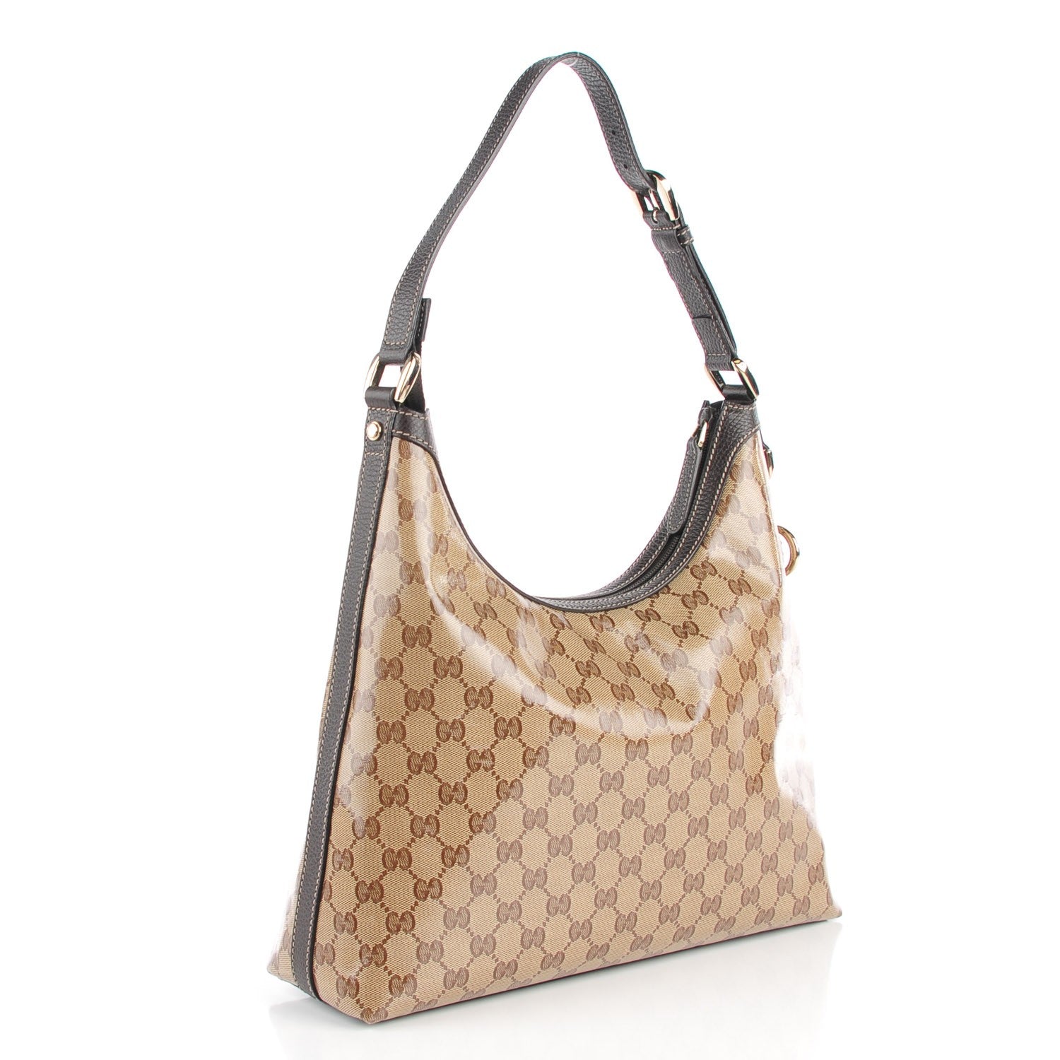 Gucci Crystal Monogram Hobo Dark Brown 3 of 8