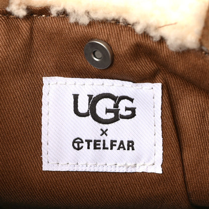 Telfar X UGG Suede shearling Small Shopping Bag Chestnut 6 of 10
