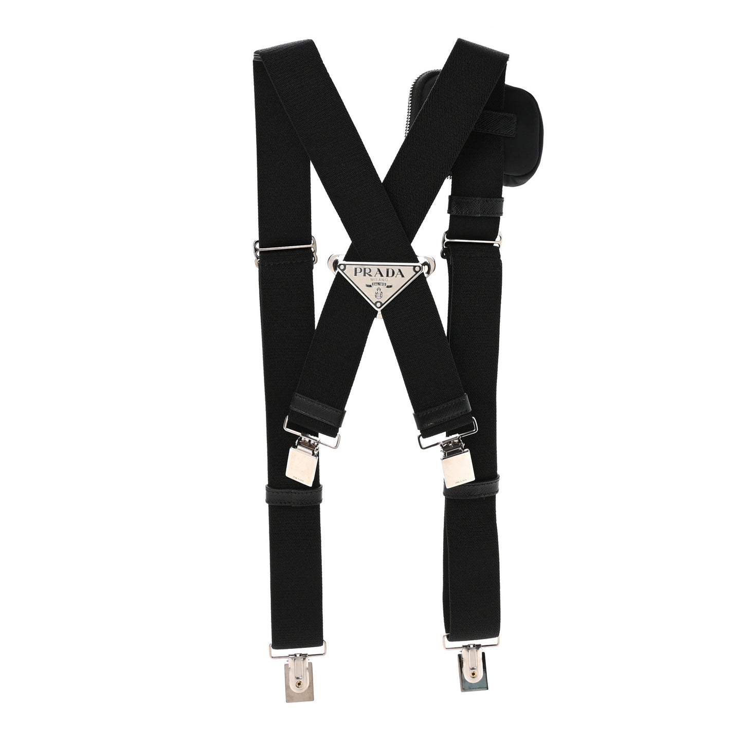 Woven Re-Nylon Triangle Suspenders Black