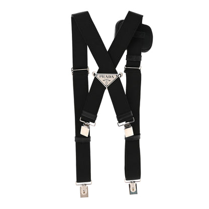 Prada Woven Re-Nylon Triangle Suspenders Black 2 of 4