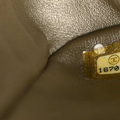 Chanel Metallic Snakeskin Jumbo Single Flap Light Gold Bronze 7 of 10