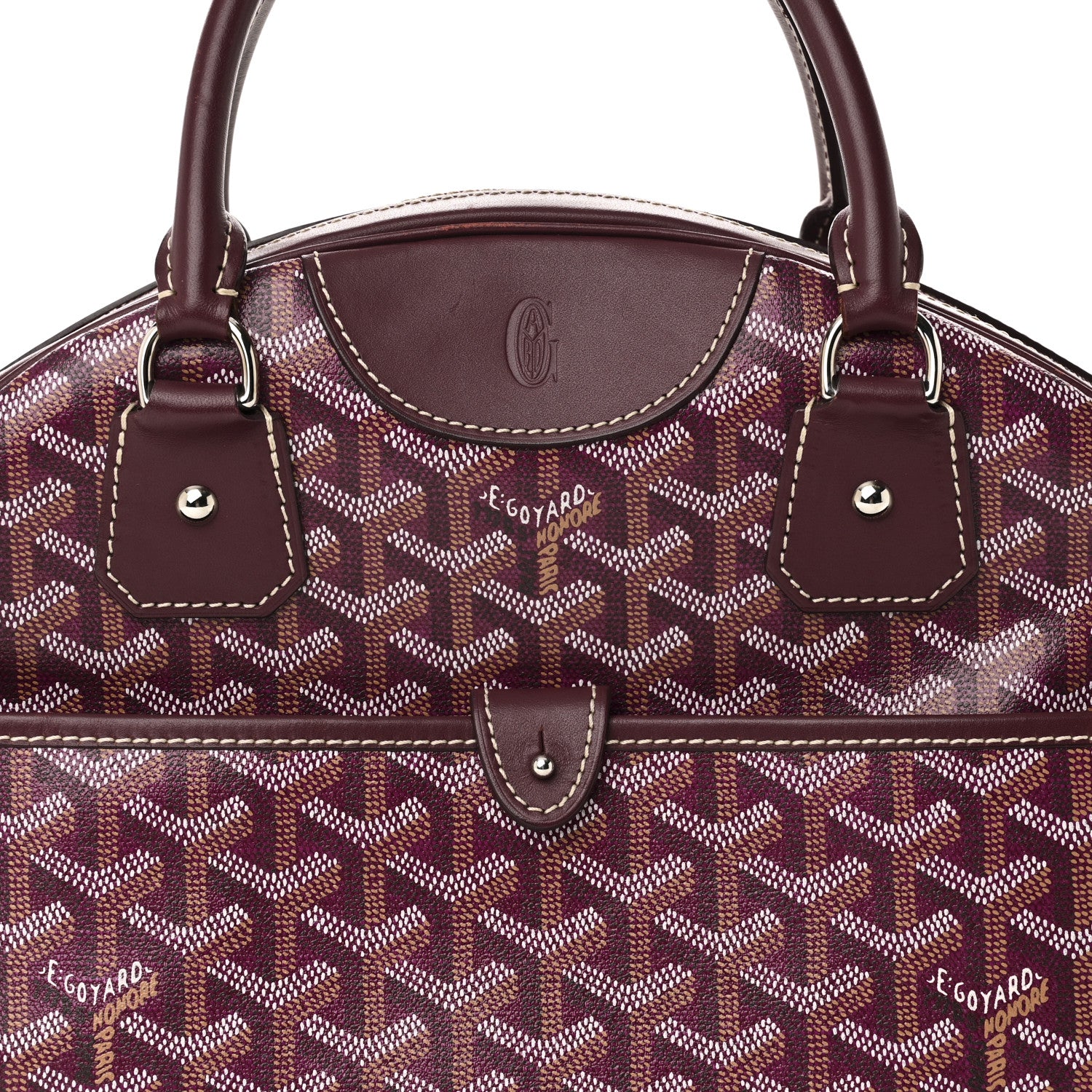 Goyard Goyardine Saint Jeanne MM Bowler Burgundy 7 of 9