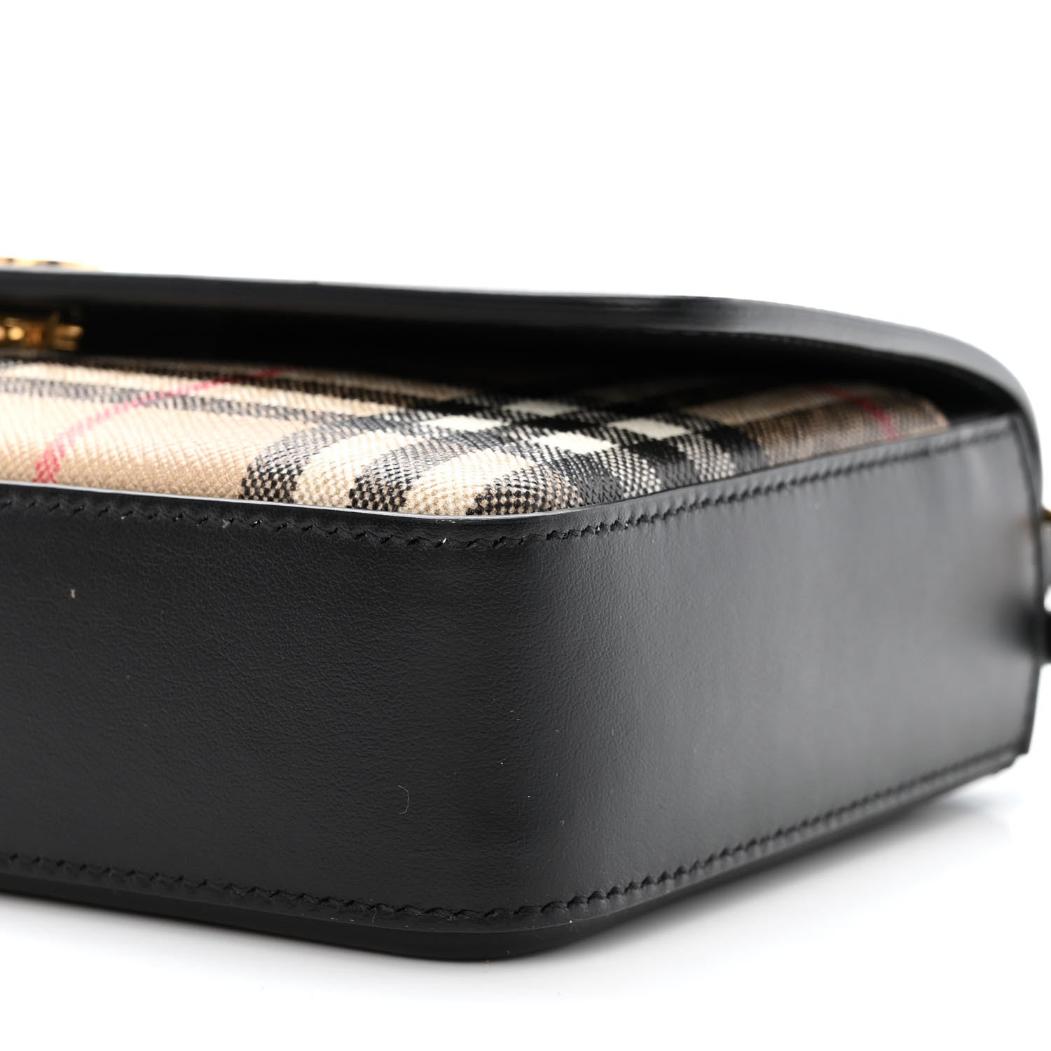 Burberry Calfskin Vintage Check New Hampshire Bag Black 11 of 11