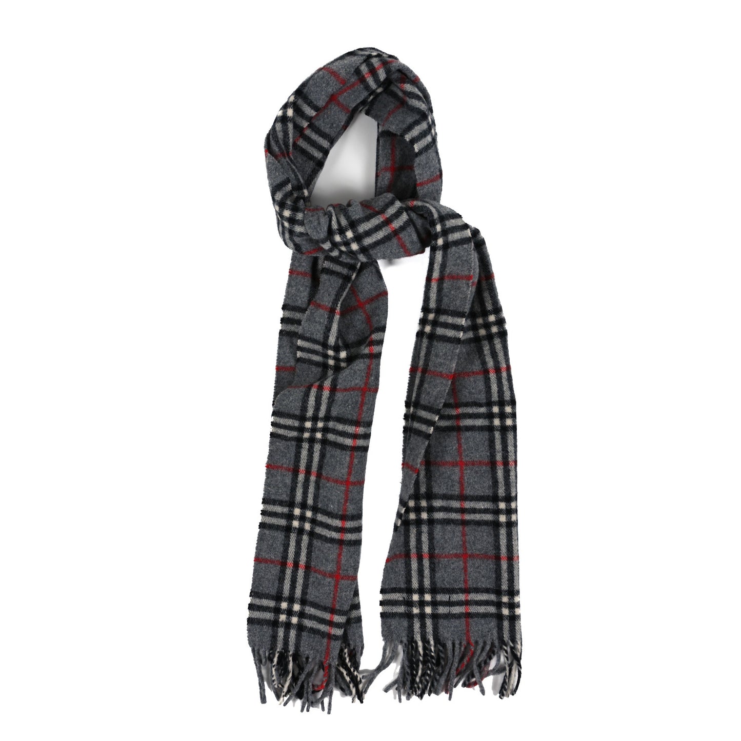 Cashmere Check Scarf Grey
