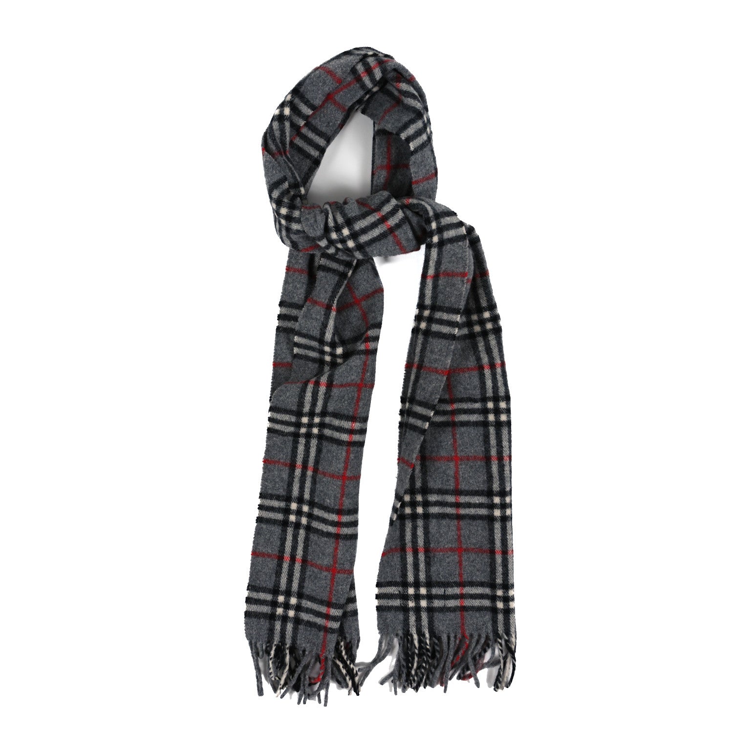 Burberry Cashmere Check Scarf Grey 1 of 3