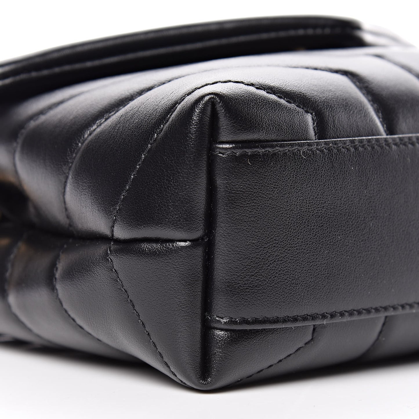 Calfskin Y Quilted Monogram Toy Loulou Crossbody Bag Black