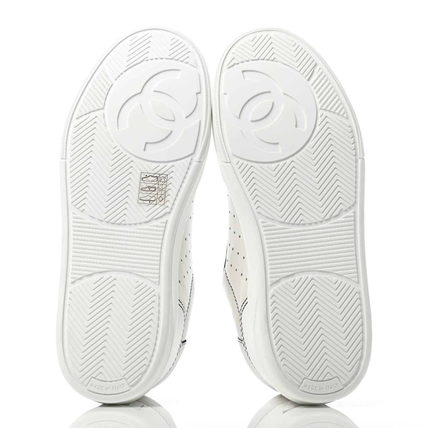 Calfskin Womens Logo Sneakers 37 White Black