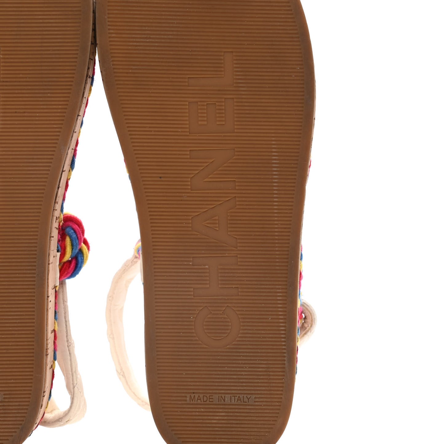 Cord Lambskin Quilted Logo Sandals 37 Multicolor