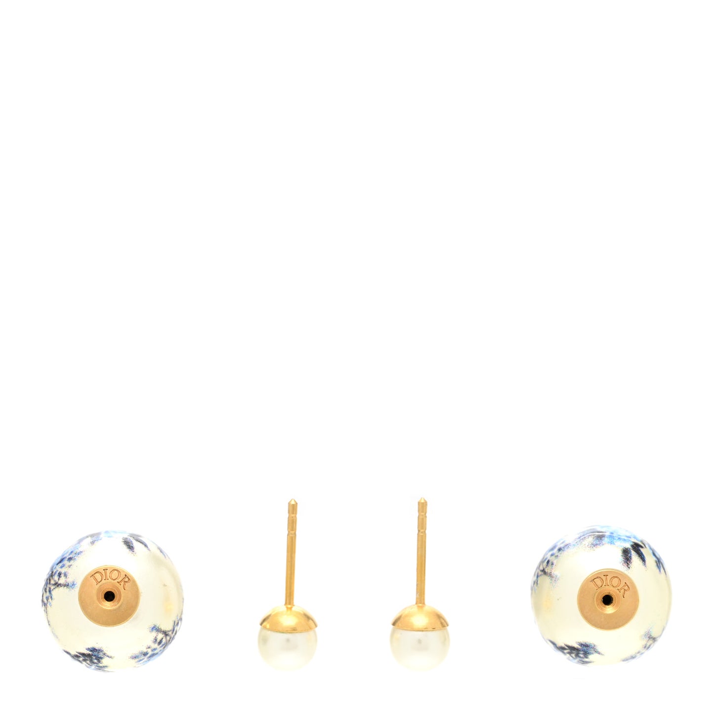 Pearl Mise En Dior Palm Tree Tribal Earrings Gold