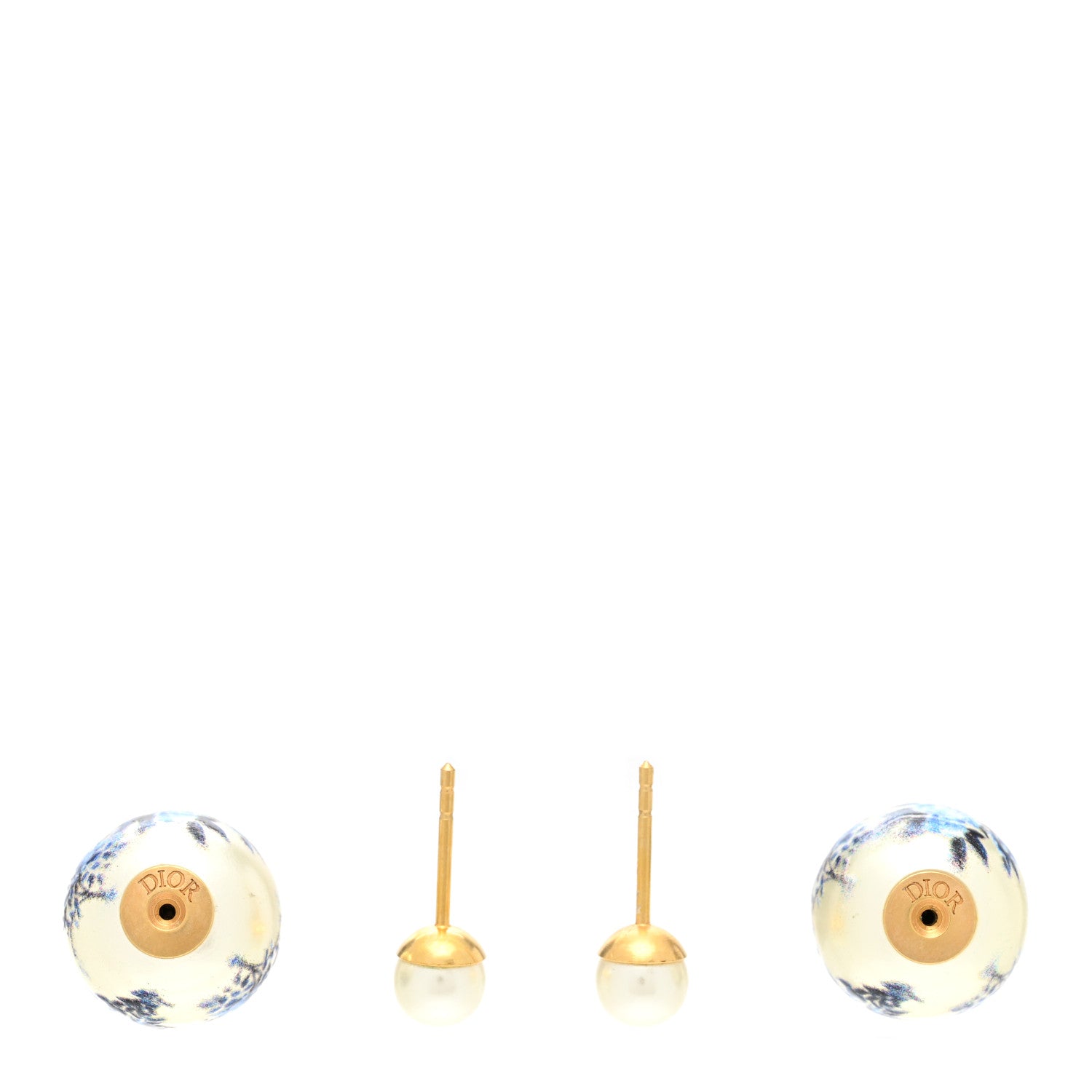 Christian Dior Pearl Mise En Dior Palm Tree Tribal Earrings Gold 3 of 4