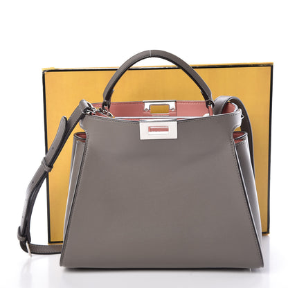 Fendi Vitello Tahiti Burro Medium Peekaboo Iconic Essentially Satchel Foresta Macaron 10 of 10