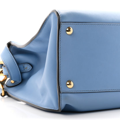 Fendi Vitello Seta Century Medium Peekaboo X-Lite Light Blue Beige 9 of 10