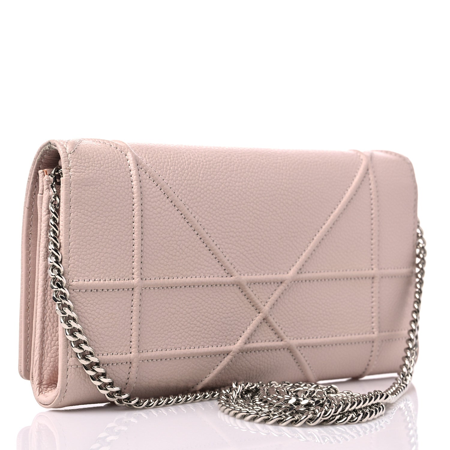 Christian Dior Grained Calfskin Diorama Croisiere Chain Wallet Rose Poudre 2 of 15