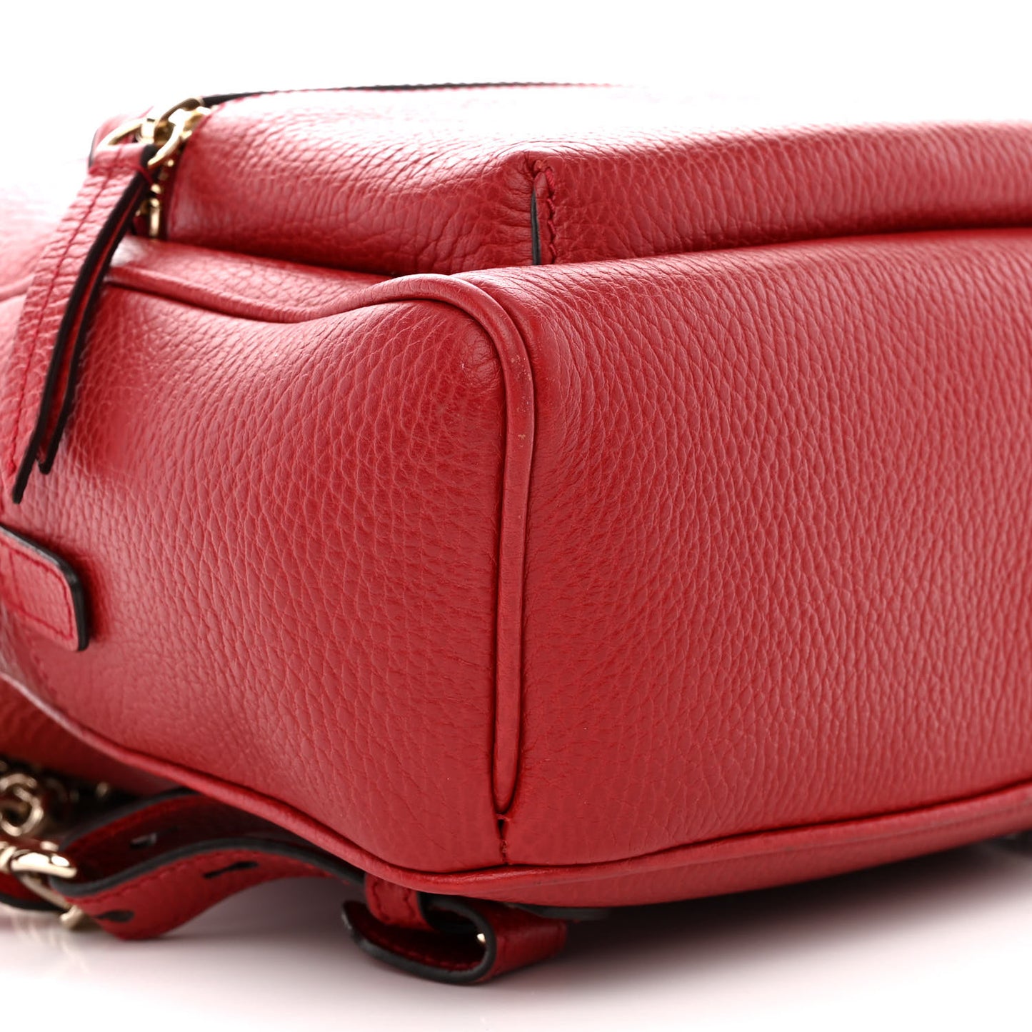 Pebbled Calfskin Soho Chain Backpack Hibiscus Red