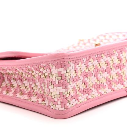Chanel Metallic Lambskin Viscose Woven Flap Pink Gold 9 of 11