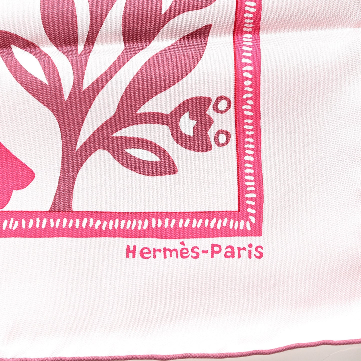 Silk Gavroche L Annee du Buffle Pocket Square Scarf Rose Pale Rose Vif Lie De Vin