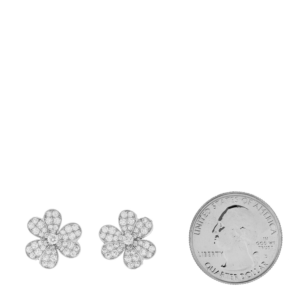 18K White Gold Diamond Small Frivole Pave Earrings