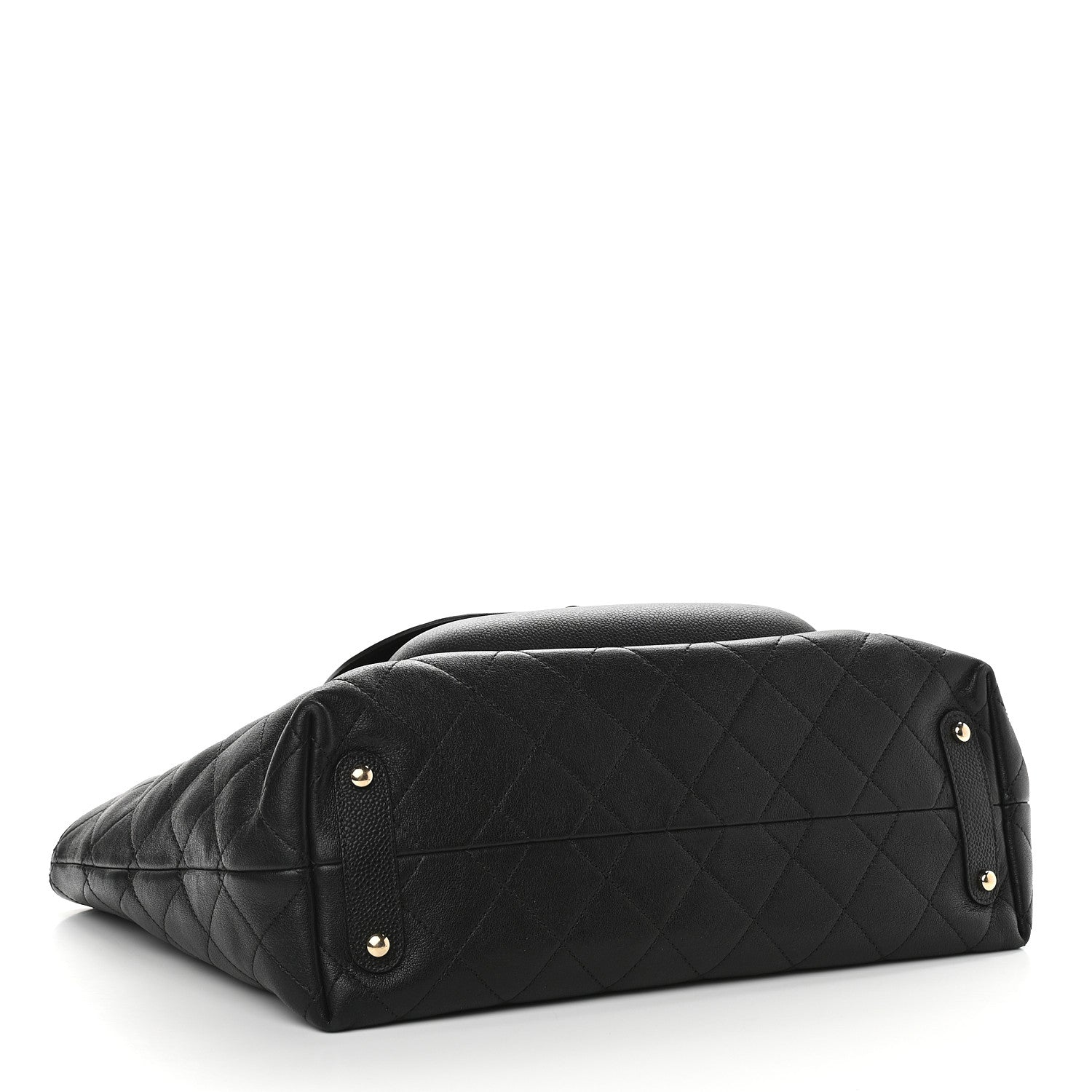 Chanel Sheepskin Caviar Quilted Large Shopping Tote Black 4 of 9