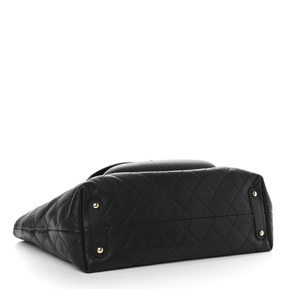 Chanel Sheepskin Caviar Quilted Large Shopping Tote Black 4 of 9