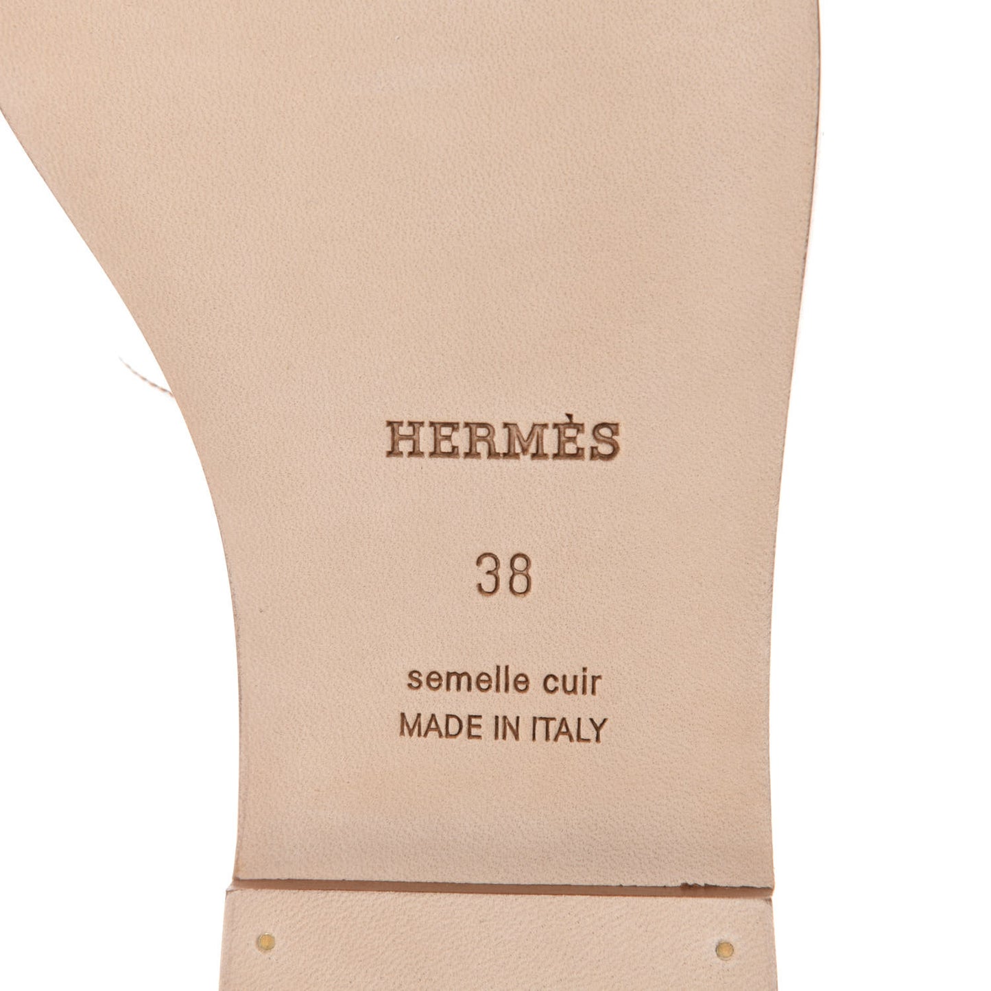 Box Calfskin Oran Sandals 38 White