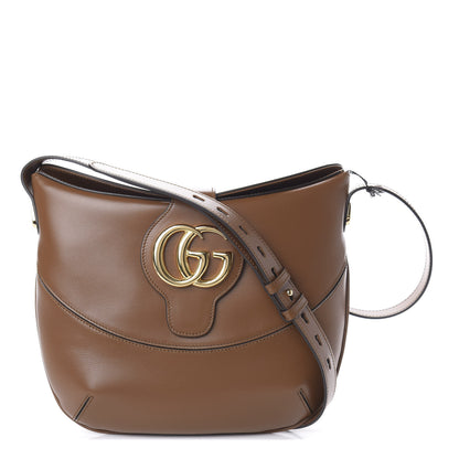 Gucci Boarded Plutone Calfskin Medium Arli Shoulder Bag Nocciola 1 of 9