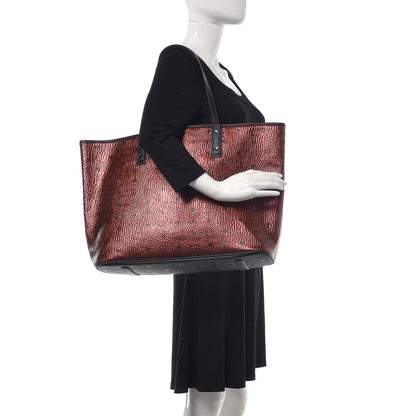 MCM Metallic Visetos Large Anya Shopper Tote Scooter Red 2 of 7