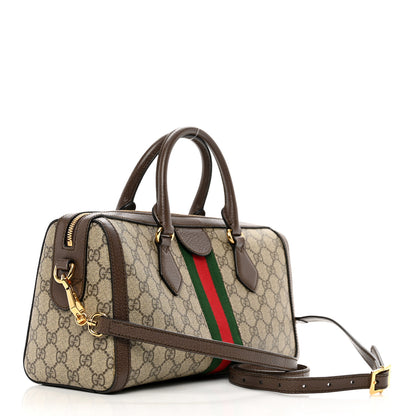 Gucci GG Supreme Monogram Web Medium Ophidia Boston Brown 3 of 9