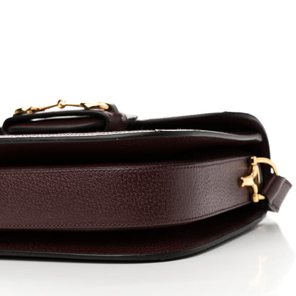 Gucci Monogram Textured Dollar Calfskin Horsebit 1955 Shoulder Bag Sahara Rubino Chardonnay 9 of 9