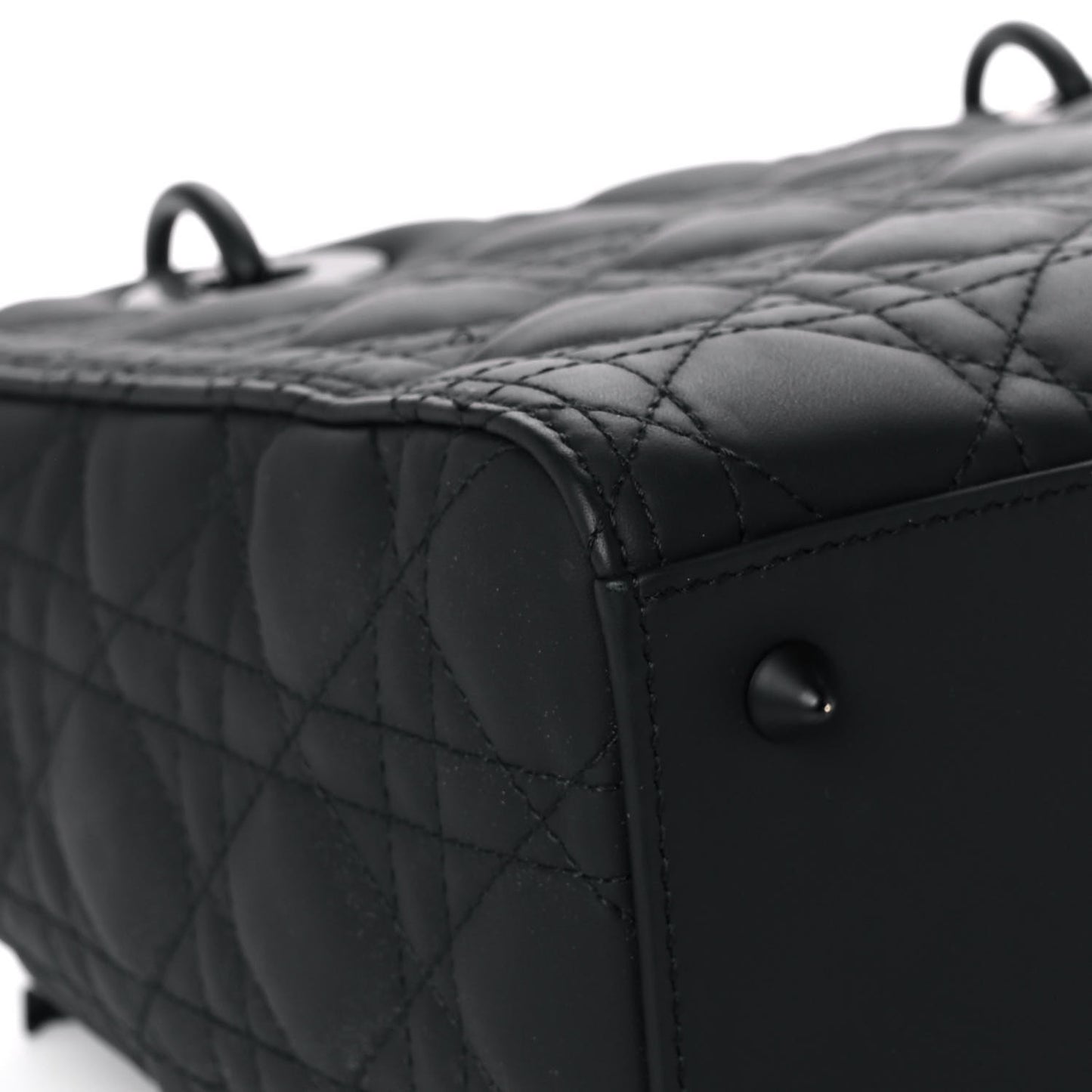 Ultra Matte Calfskin Cannage Medium Lady Dior Black