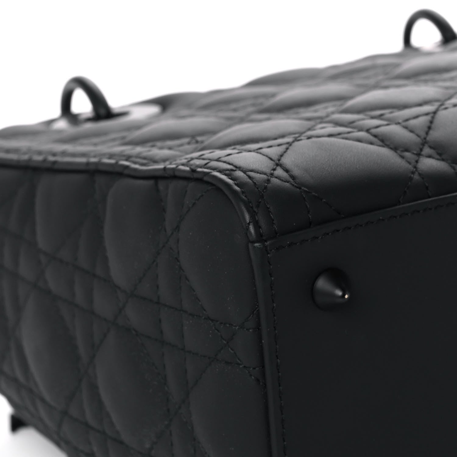 Christian Dior Ultra Matte Calfskin Cannage Medium Lady Dior Black 10 of 12