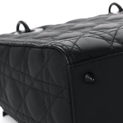 Christian Dior Ultra Matte Calfskin Cannage Medium Lady Dior Black 10 of 12